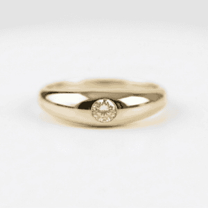 14k gold thin Dome Diamond Ring