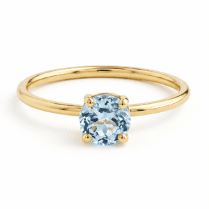 Round Sky Topaz stone ring