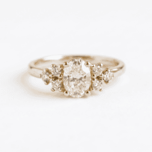 Oval Diamond Engagement Ring With Side Diamonds