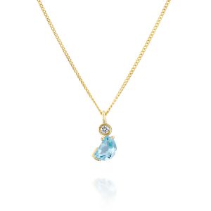 Half Moon Stone & Diamond Necklace