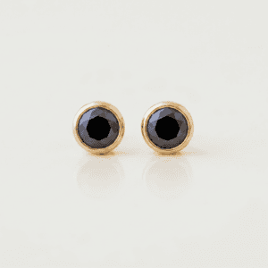 Natural Black spinel stud earrings