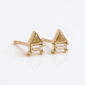 Diamond Triangle gold Studs