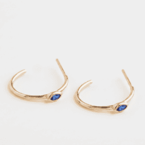 Blue Sapphire Hoops