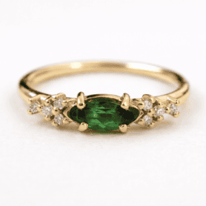 Green Tourmaline Engagement Ring