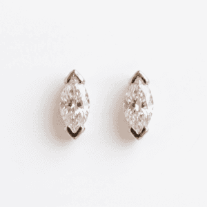 Marquise cut White Sapphire studs