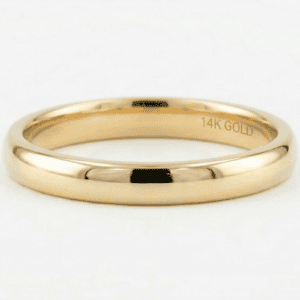 Half Round wedding band 3 mm width