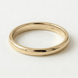 Half Round wedding band 2.5 mm width