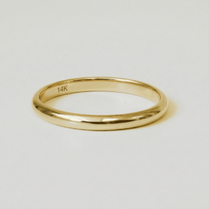 Half Round wedding band 2 mm width