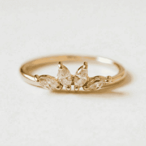 Crown Marquise Cut Diamond Ring