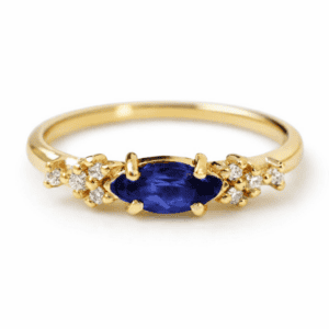 טבעת אירוסין ספיר מרקיזה יהלומים