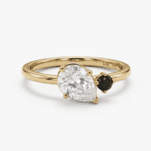 Moissanite and black spinel ring