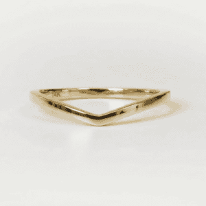 14K Gold Squared V Ring 1.5 mm