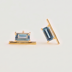 Blue Topaz Bar Studs