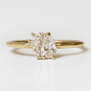 טבעת יהלום טיפה מניפה